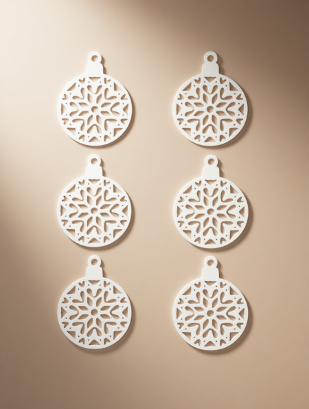 Набор подвесок на ёлку "Снежинка в шаре"